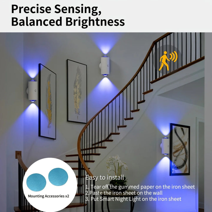 Rechargeable Motion Sensor LED Wall Light – Dimmable & RGB Ambient Glow