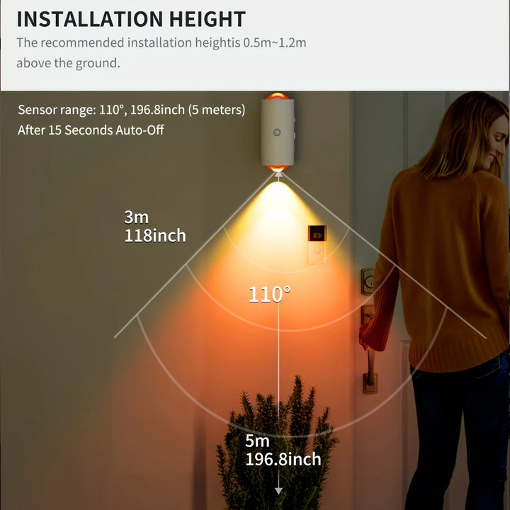 Rechargeable Motion Sensor LED Wall Light – Dimmable & RGB Ambient Glow